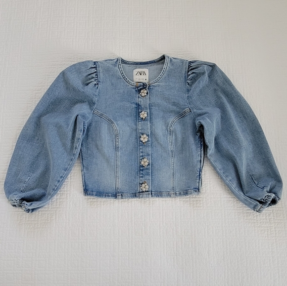 Zara Tops - ZARA Women Denim Crop Top